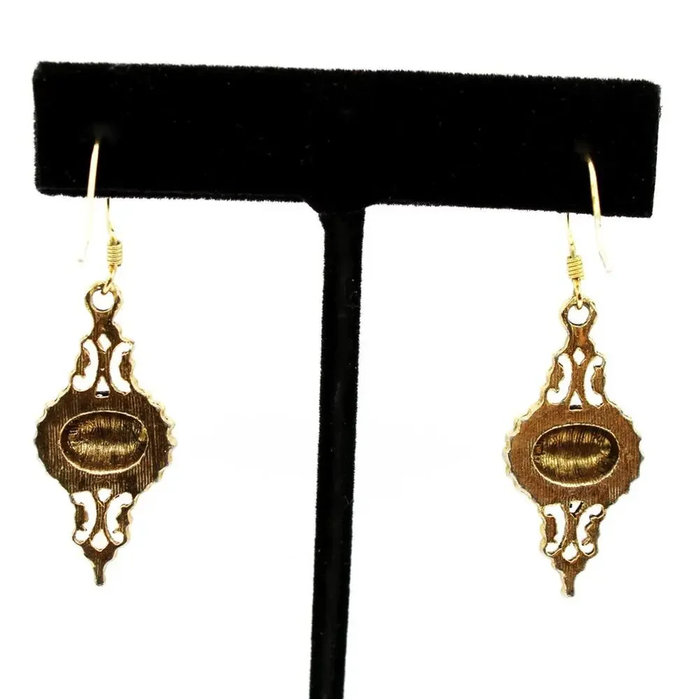 Women’s Earrings Classic Pierced Blue Bronze‎ Tone